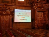 Die Sportlerehrung der Stadt Augsburg 2015 fand am 14.03.2016 im Goldenen Saal des Rathauses statt